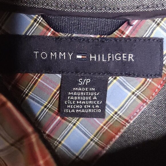 Tommy Hilfiger Mens Red Light Blue Plaid Long Sleeve Button Down Small - Picture 4 of 5